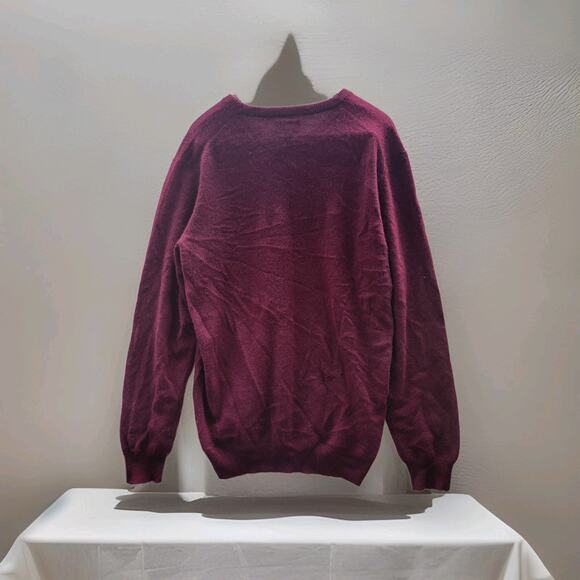 Club Room 100% Cashmere Sweater – Size Large – Burgundy V-Neck - Picture 6 of 6